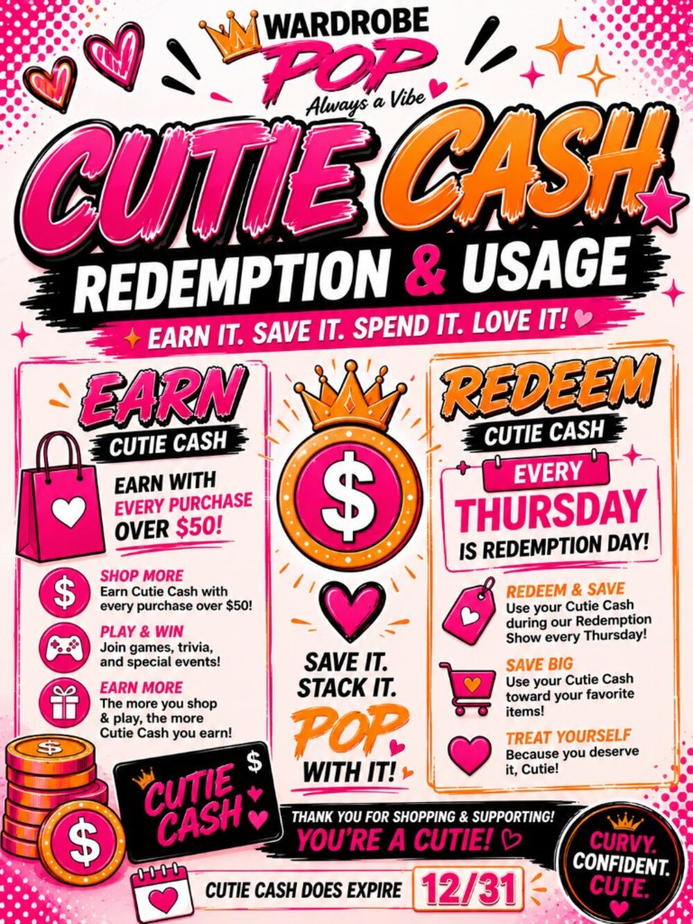 HOW TO USE YOUR CUTIE CASH! PLEASE READ THE ENTIRE MESSAGE. THANK YOU!